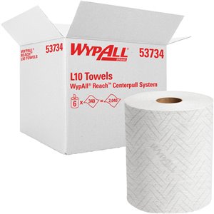 WypAll REACH™ L10 Light Cleaning Towels (53734), 340 sheets/Roll, 6 Rolls/Case, 2040 Sheets/Case - [DefendUse.com] - 53734 - Wal