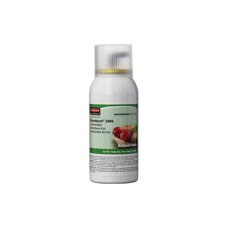 Rubbermaid FG4012561 Microburst 3000 Orchard Fields Metered Aerosol Air Freshener System Refill, Case: 12 - [DefendUse.com] - FG