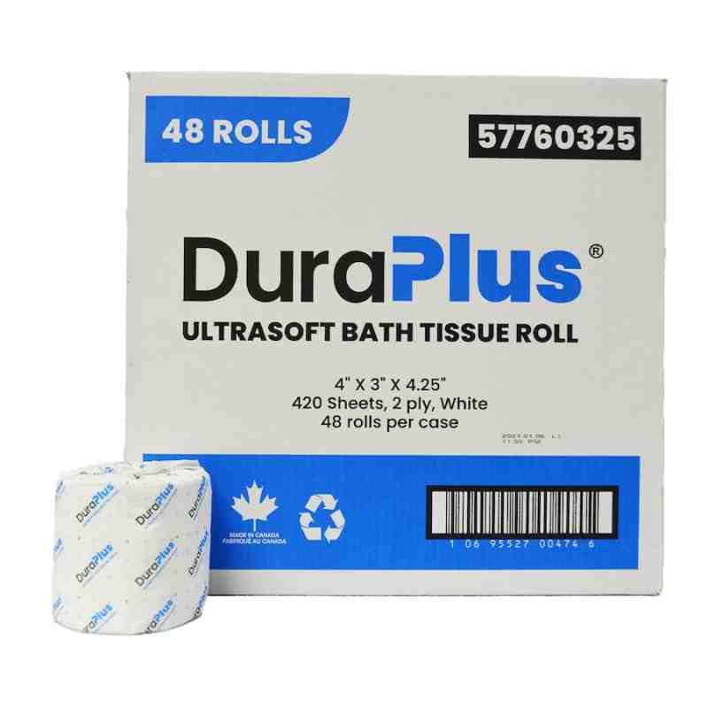 DuraPlus® Bathroom Tissue, 2-Ply, White, 48 Rolls/Case, 420 Sheets/Roll - [DefendUse.com] - 57760325 - DuraPlus®