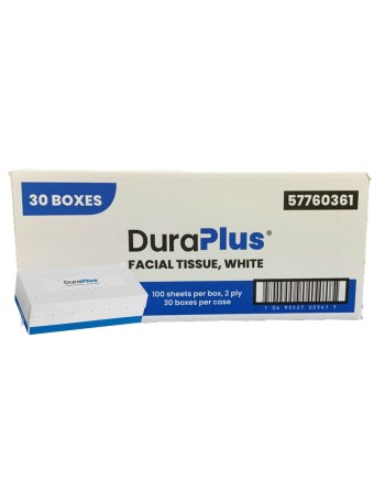 DuraPlus® Facial Tissue, 2-Ply, White, 30 Packs/Case, 100 Sheets/Pack, Made in Canada - [DefendUse.com] - DP0361 - DuraPlus®