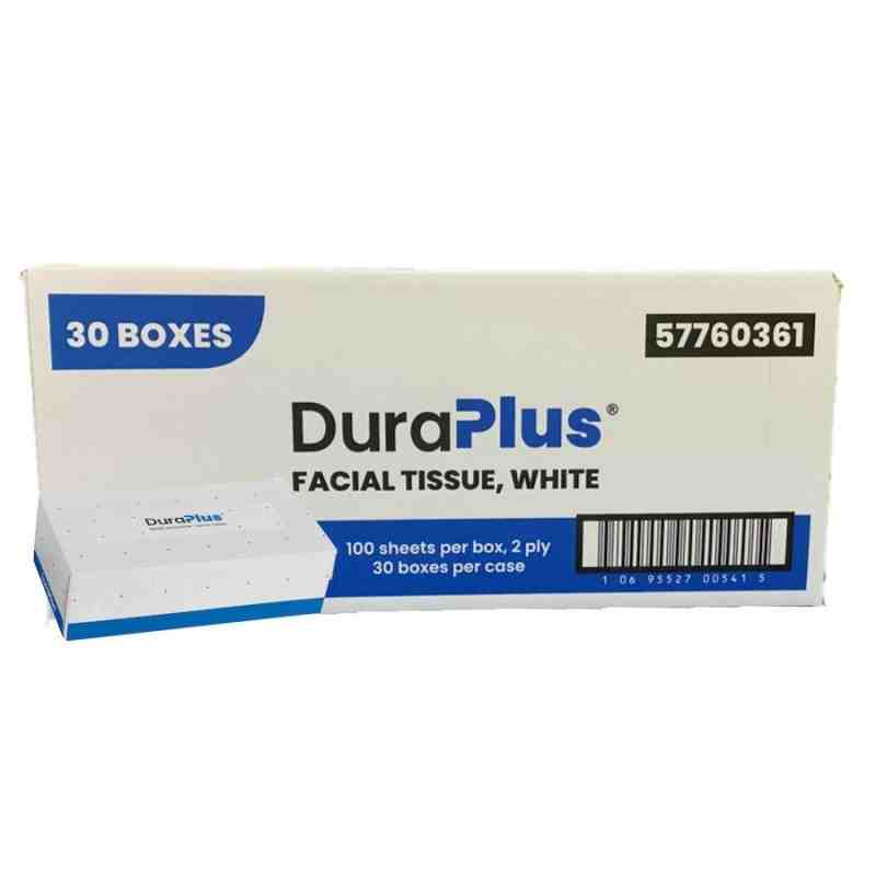 DuraPlus® Facial Tissue, 2-Ply, White, 30 Packs/Case, 100 Sheets/Pack, Made in Canada - [DefendUse.com] - DP0361 - DuraPlus®