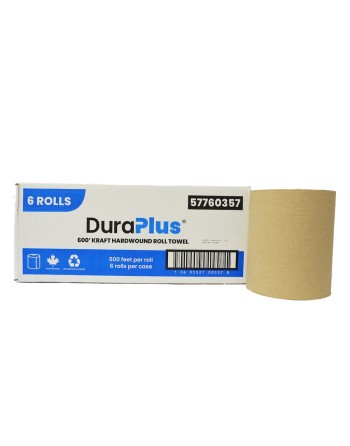 DuraPlus® Hardwound Paper Towel, Kraft, 600', 6 Rolls/Case, Made in Canada - [Cleaning Supplies Canada Discounts] - DP0357 - [De