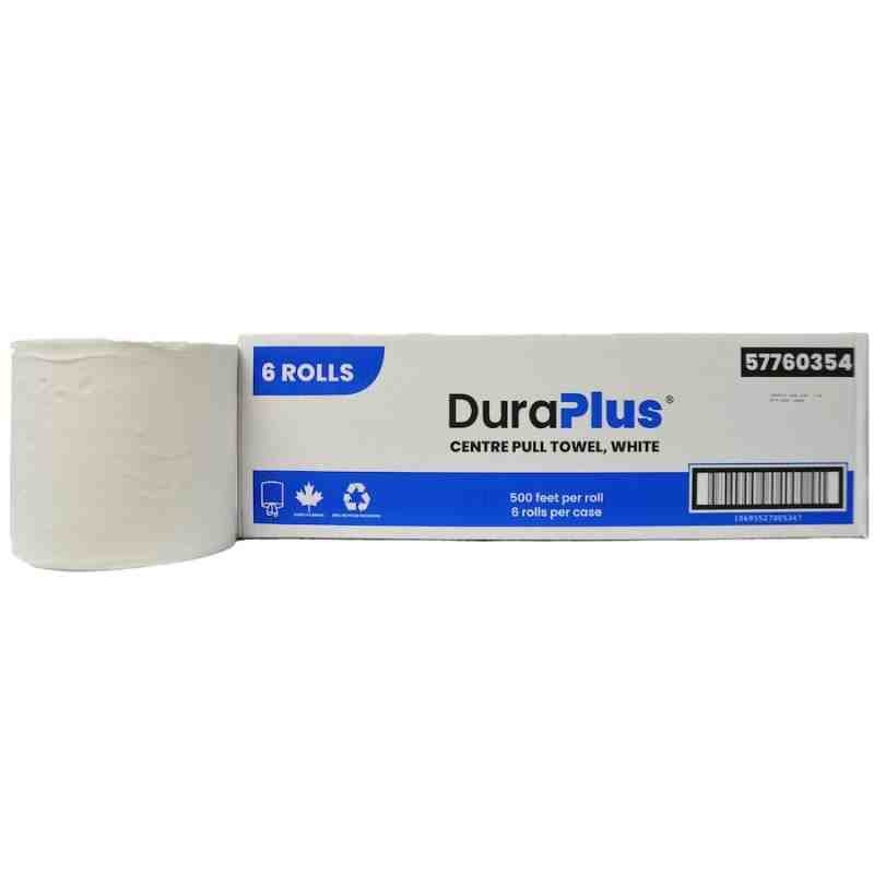 DuraPlus® Center Pull Paper Towel, White, 500', 6 Rolls/Case, Made in Canada - [DefendUse.com] - DP0354 - DuraPlus®