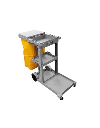 GLOBE 3001G Janitor's Cart - Standard / Black with Heavy Duty Bag(6 Grommets) - Grey - [DefendUse.com] - 3001G - Janitor Carts &