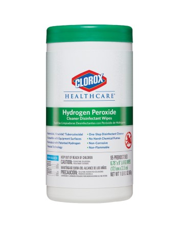 CLOROX  Healthcare® Hydrogen Peroxide Cleaner Disinfecting Wipes, 95 Count - [DefendUse.com] - 30824 - Clorox® Cleaning Product