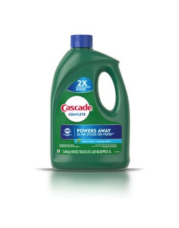 Cascade 37000-53987 Complete Gel, Dishwasher Detergent, Fresh Scent, Case of 4/3.54L - [DefendUse.com] - 37000-53987 - Dishwashe