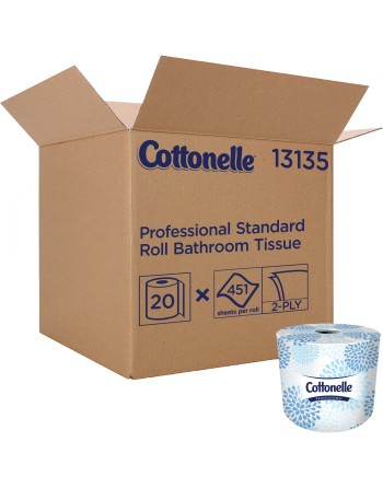 Cottonelle® Professional Standard Roll Toilet Paper, 2-Ply, White, 20 Rolls/Case, 451 Sheets/Roll - [DefendUse.com] - 13135 - Co
