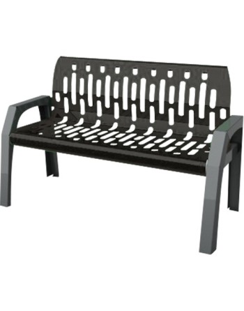 FROST Stream Benches, Steel, 48  L x 25  W x 34  H, Black,Depth: 25 - [DefendUse.com] - 2040-BLACK - Frost Commercial Cleaning