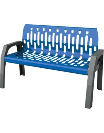 FROST Stream Benches, Steel, 48  L x 25  W x 34  H, Blue,Depth: 25 - [DefendUse.com] - 2040-BLUE - Frost Commercial Cleaning