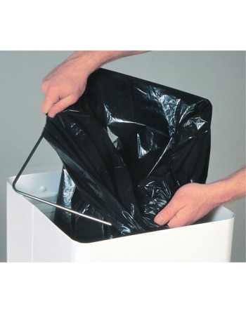 FROST 301-NL Waste Containers, Metal, 16 US gal. Height: 34.75" Length: 14.75" Width: 13.5" Colour: White - [DefendUse.com] - 30