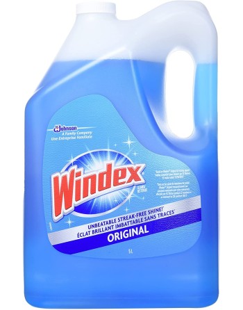 Windex 10059200006722 Original Blue Glass and Window Cleaner Refill, 5L, Case of 4/5L - [DefendUse.com] - 10059200006722 - Winde