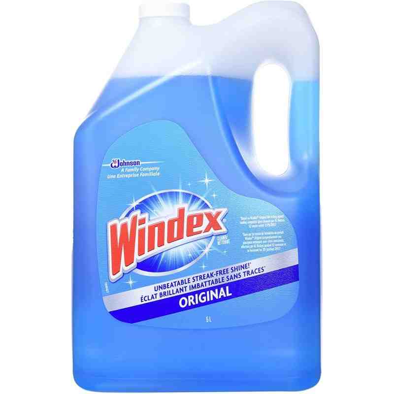 Windex 10059200006722 Original Blue Glass and Window Cleaner Refill, 5L, Case of 4/5L - [DefendUse.com] - 10059200006722 - Winde