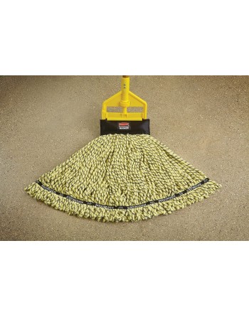 Rubbermaid 1924808 Maximizer Large Microfiber Wet Mop, Universal Headband, Yellow, 15.68 Inch x 4.389 Inch x 4.389 Inch - 1