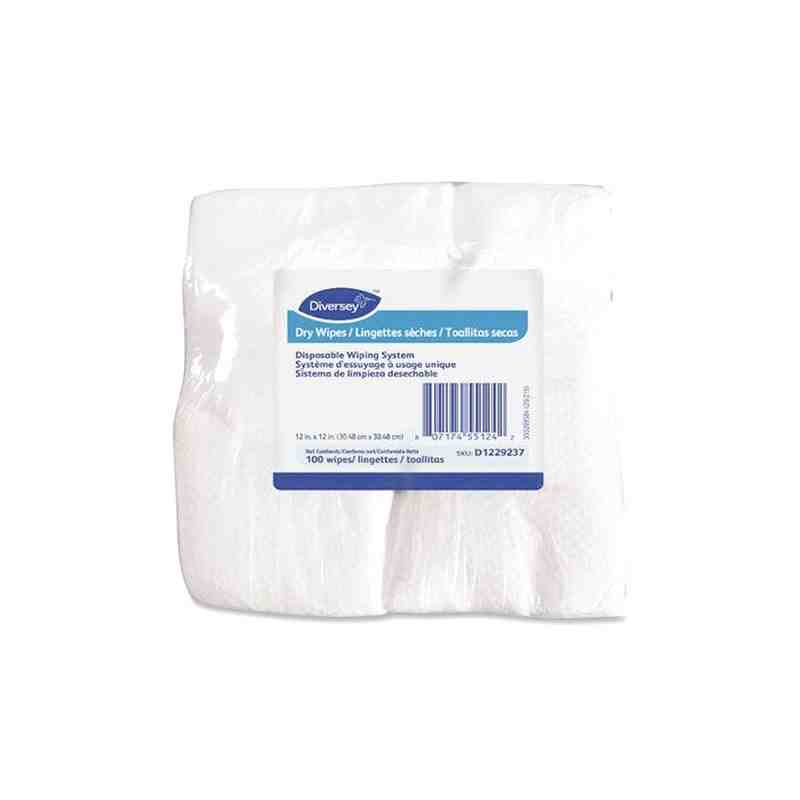 Diversey 12 x 12in Dry Wipes Disposable Wiping System, 100/pk, 6pk/cs - [DefendUse.com] - D1229237 - Create Your Own Wipes