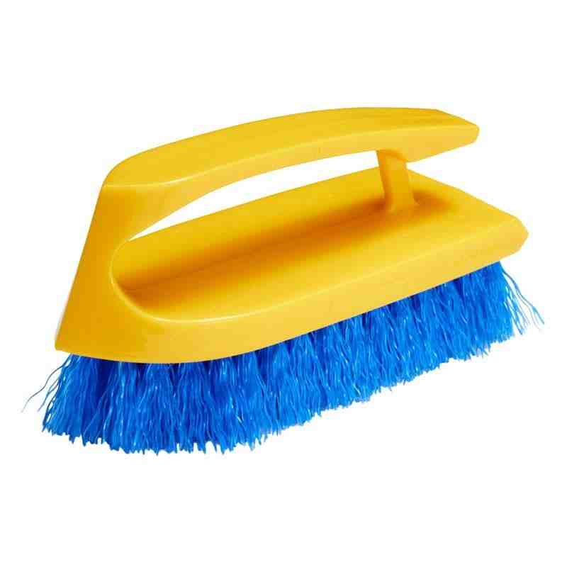 RUBBERMAID FG648200COBLT Iron Hand Scrub Brush with Handle, 6" L, Synthetic/Natural Fibre Bristles - [DefendUse.com] - FG648200C