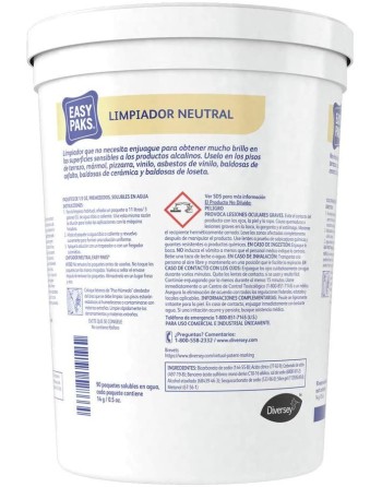 Diversey 990653 Easy Paks Neutral Cleaner, 0.5 oz Packet (Tin of 90 Packets) 14.2g, Case of 2/90ct - [DefendUse.com] - 990653 - 