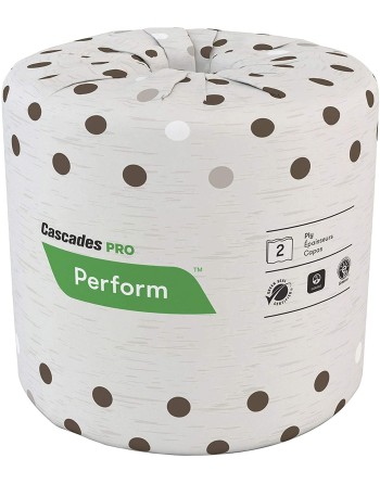 CASCADES  Pro Perform™ Toilet Paper, 2 Ply, 400 Sheets/Roll, 142' Length, Latté, Case of 80 - [DefendUse.com] - B400 - Cascades 