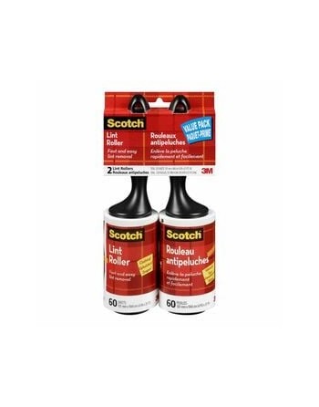 3M 7100107114 Scotch-Brite, Lint Roller, Refill, 65-Sheets, 2pk, Case of 6, 836RF-65TPP-CA - [DefendUse.com] - 3M-7100107114 - S