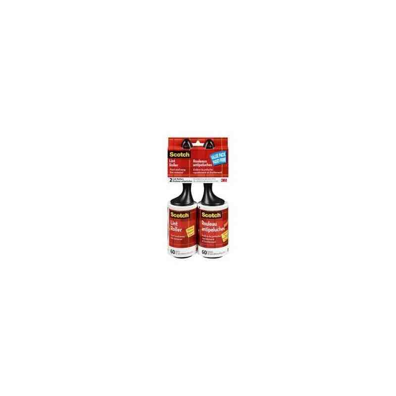 3M 7100107114 Scotch-Brite, Lint Roller, Refill, 65-Sheets, 2pk, Case of 6, 836RF-65TPP-CA - [DefendUse.com] - 3M-7100107114 - S