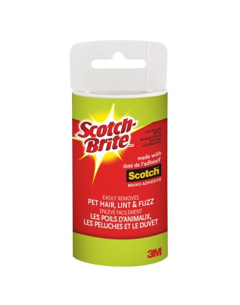 3M 7100107398 Scotch-Brite, Lint Roller, Refill, 60 Sheets/Roll, 12 Rolls/Case, 836RP60-CN - [DefendUse.com] - 3M-7100107398 - S
