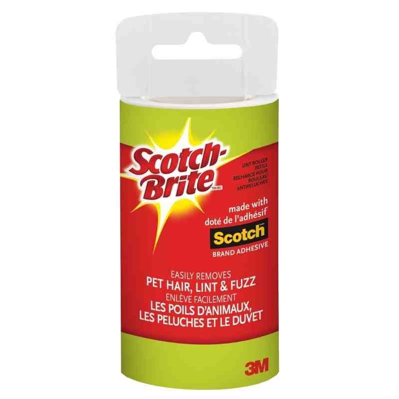 3M 7100107398 Scotch-Brite, Lint Roller, Refill, 60 Sheets/Roll, 12 Rolls/Case, 836RP60-CN - [DefendUse.com] - 3M-7100107398 - S