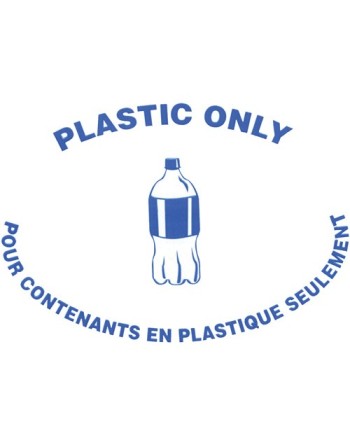 Decals for Bullseye™ Recycling Containers - [Cleaning Supplies Canada Discounts] - PLASTIC BILINGUAL - [DefendUse.com]