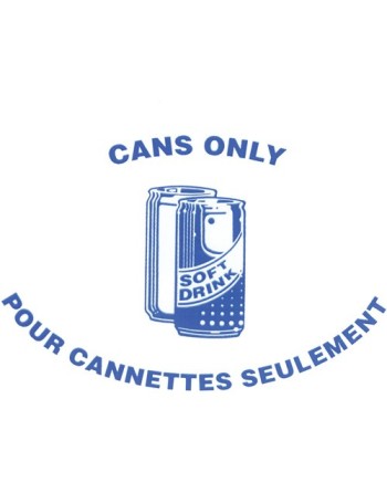 Decals for Half Moon Bullseye™ Recycling Containers - [Cleaning Supplies Canada Discounts] - CANS  BILINGUAL - [DefendUse.com]