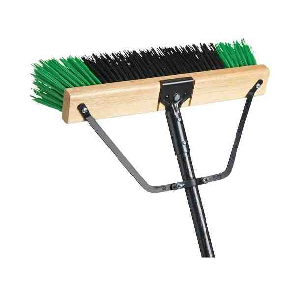 Ryno Push Broom with Braced Handle, 18", Coarse, PVC Bristles - [Cleaning Supplies Canada Discounts] - PB-700-GB18-UNA - [Defend