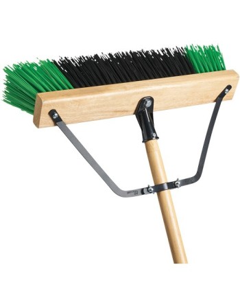 Bulldog Broom & Handle, 24", Coarse, PVC Bristles - [Cleaning Supplies Canada Discounts] - PB-BD700-GB24 - [DefendUse.com]
