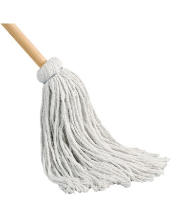 Yacht Mop with Handle, Cotton, 16 oz., Cut Style,Type: General Use,Handle Length: 54",Handle Material: Wood - [Cleaning Supplies