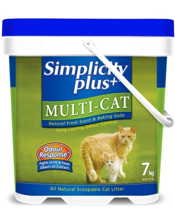 Simplicity Plus, Multi-Cat, Scented Cat Litter, Long Lasting Odour Control, Easy to Carry 7 kg Pail - 3