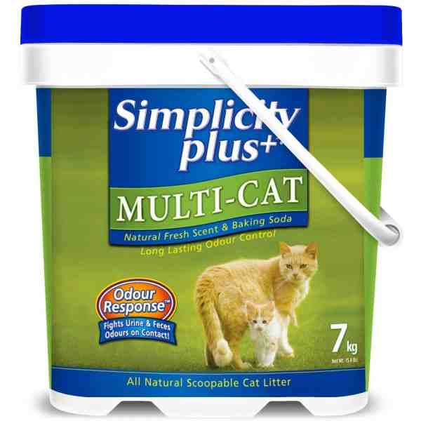 Simplicity Plus, Multi-Cat, Scented Cat Litter, Long Lasting Odour Control, Easy to Carry 7 kg Pail - 3