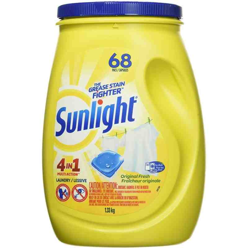 Sunlight 2459865 4-in-1 Multi-Action Single Dose Laundry Detergent, Original Fresh, 68 Count - [DefendUse.com] - 2459865 - Sunli