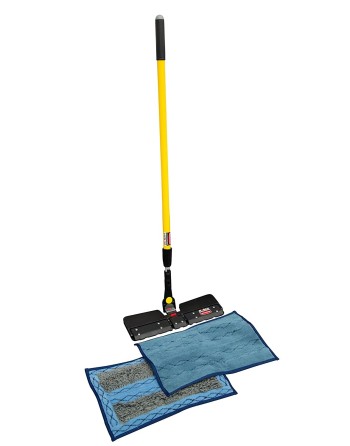 Rubbermaid 1807914 Hygen Clean Water System Starter Kit, 51.31" Stainless Steel Handle, Microfiber Pad - [DefendUse.com] - 18079