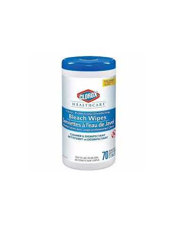 Clorox® Healthcare® Disinfecting Bleach Wipes, 70 Count, Bleach Canister, Case of 6x70ct - [Cleaning Supplies Canada Discounts] 