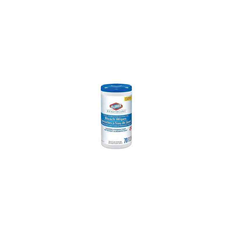 Clorox® Healthcare® Disinfecting Bleach Wipes, 70 Count, Bleach Canister, Case of 6x70ct - [Cleaning Supplies Canada Discounts] 