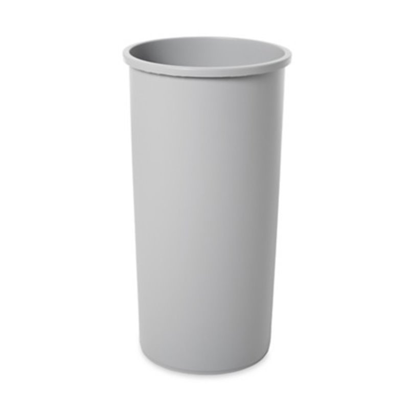 Rubbermaid FG354600GRAY Untouchable 88 Qt. / 22 Gallon Gray Round Wastebasket - [Cleaning Supplies Canada Discounts] - FG354600G