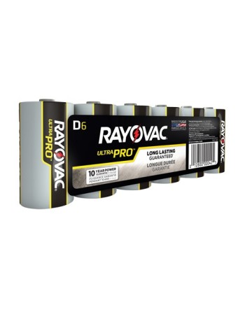 RAYOVAC ALD6 Ultra PROª Industrial Batteries, D, 1.5 V, Pack of 6, Case of 12 - [DefendUse.com] - ALD6J - Rayovac Batteries/Lamp