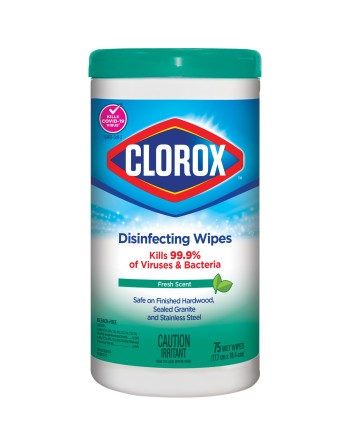 CLOROX 01609 Disinfecting Wipes, Fresh Scent, 75 Count No. of Wipes: 75, Case of 6 - [DefendUse.com] - 01609 - Clorox® Cleaning 