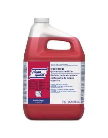 CLEAN QUICK  Broad Range Quaternary Sanitizer Concentrate  1-40, Case of 3/3.78L, Test Strips Incl. - [DefendUse.com] - 10037000