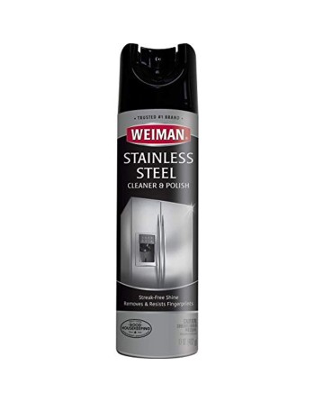 Weiman 02C Stainless Steel Cleaner & Polish Aerosol, 17 fl oz, Case of 6 - [DefendUse.com] - 02C - Weiman