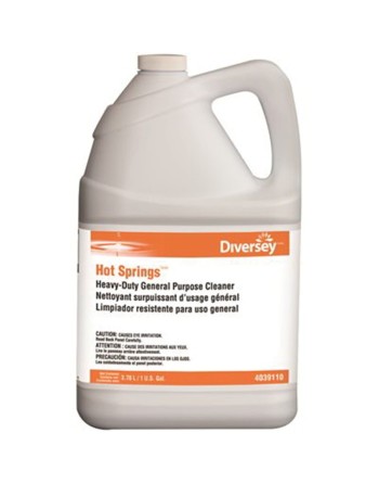 Diversey 94039110 Hot Springs Heavy Duty General Purpose Cleaner, 1 Gal, Liquid, Citrus, Clear Yellow, 4/Case - [DefendUse.com] 