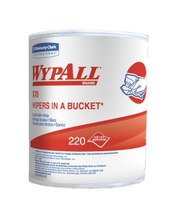 WypAll® X70 Wipers in a Bucket Refill, White, 3 Packs/Case, 220 Sheets/Pack - [DefendUse.com] - 83571 - Surface Cleaning Wipes