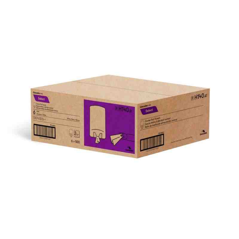 Cascades H140 Pro Select™ Hand Towels, 2 Ply, Centre Pull, 500' L, Case of 6 - [DefendUse.com] - H140 - Cascades Tissue Group