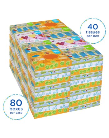 Kleenex 21195 Jr Facial Tissue, 2 Ply, 40/Box, 3200/Case - [DefendUse.com] - 21195 - Kleenex®
