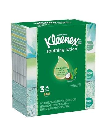 Kleenex Soothing Lotion™ Tissue, 3-Ply, White, 8 Packs/Case, 3 Boxes/Pack - 1