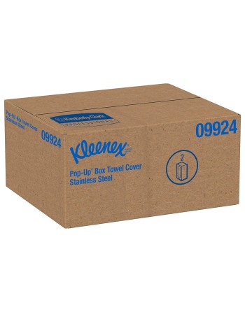 Kleenex 09924 Stainless Steel Countertop Box Towel Cover (09924), for Kleenex POP-UP Box Hand Towels, Case of 2 - [DefendUse.com