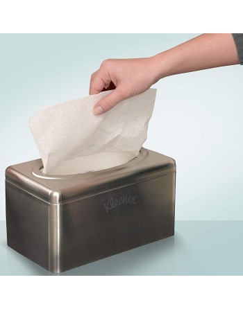Kleenex 09924 Stainless Steel Countertop Box Towel Cover (09924), for Kleenex POP-UP Box Hand Towels, Case of 2 - [DefendUse.com