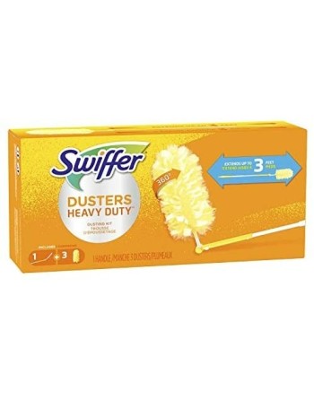 Swiffer 37000-82074 360 Dusters Extendable Handle Starter Kit, 3 Count Refill, Case of 6 - [DefendUse.com] - 37000-82074 - Swiff