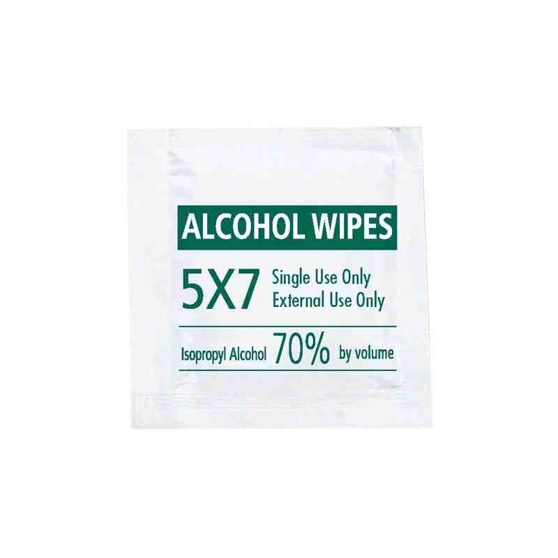 SANFACON Alcohol Towelette Surface Wipes, 70% Isopropyl Alcohol, Technical Grade, 5x7", 1,000/case - [DefendUse.com] - 338143392